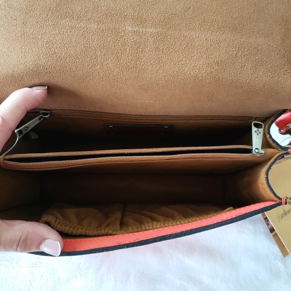 PATRICIA NASH Maribel Coral Leather Crossbody Handbag--NWT - Picture 11 of 14